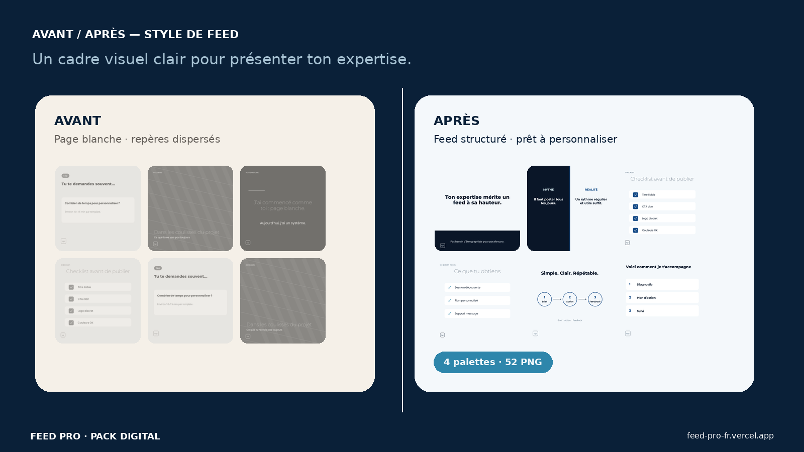 Ad avant/après post Instagram Feed Pro