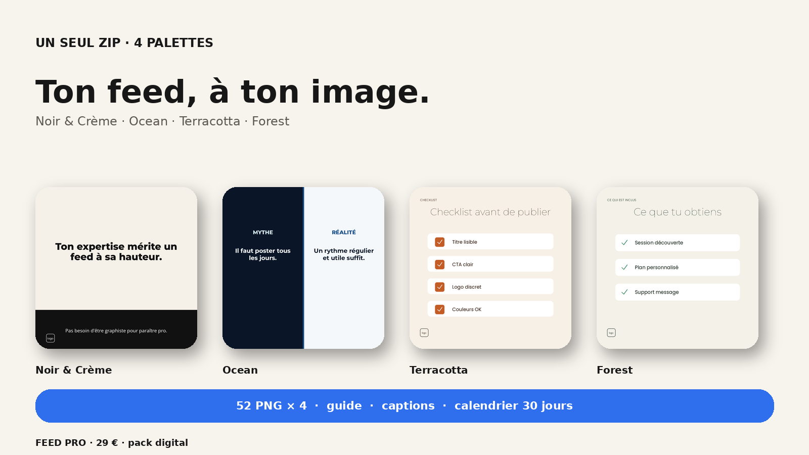 Ad aperçu bundle Feed Pro 4 palettes