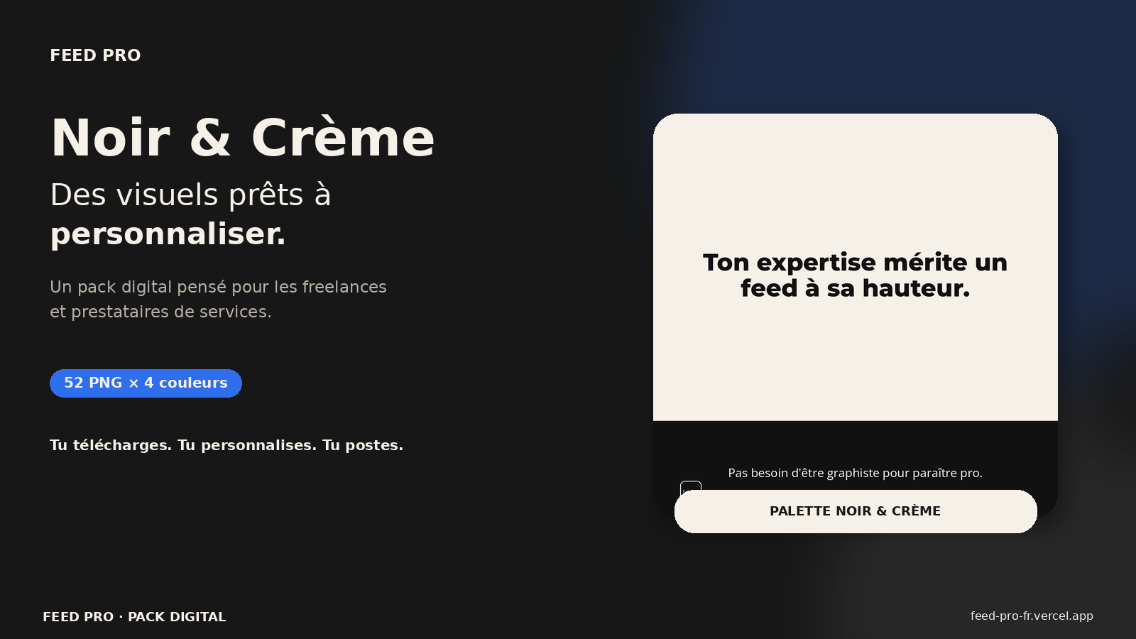 Ad hero palette Noir et Crème